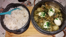 Bacalhau na panela de pedra