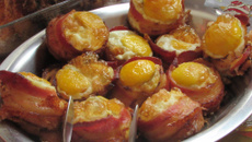 Cupcake de ovos com bacon