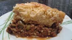 Bolo de macarrão da Maria Zanetti a moda do Burcão