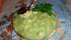 Caldo verde com camarão