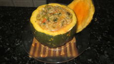 Bacalhau da Má na moranga.