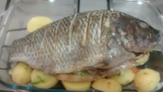 Tilápia ao forno com batatas