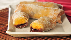 Rolinho de banana com chocolate