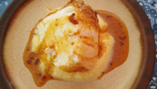 Pudim de claras com creme inglês