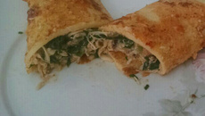 Panqueca de frango escarola e catupiri