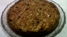 Torta integral de banana com granola