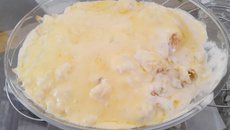 Couve-flor com frango ao molho branco