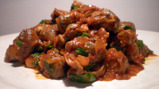 Frango de panela de pressão ao vinho branco