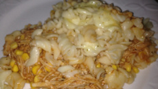 Lasanha de frango com macarrão parafuso