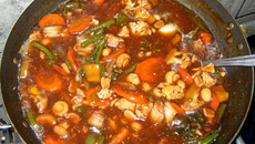 Frango xadrez e arroz shop suey