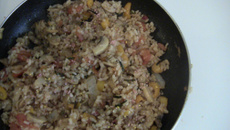 Arroz chinês com amêijoa (sarnambi / vôngole)