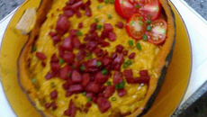 Purê de abóbora com calabresa