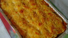 Batata recheada de frango com palmito