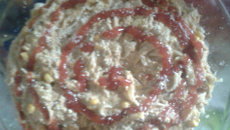 Macarronada com molho de frango desfiado