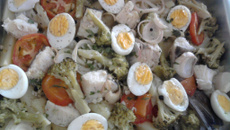 Bacalhau ao forno colorido