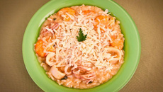 Risoto de camarão e lula