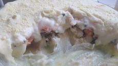 Bacalhau com camarão e purê