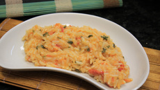 Risoto de tomate seco e mussarela de búfala