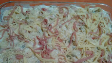 Macarrão recheado com frango e requeijão