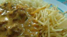 Estrogonofe de carne da família