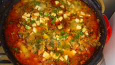 Moqueca de cação com catupiry e vinho branco