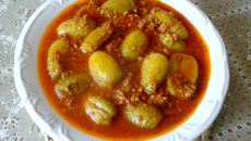 Maxixe com carne moída