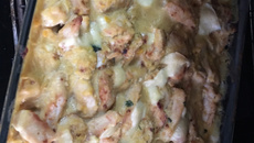 Filé de frango ao molho de milho para alérgicos a leite