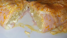 Enrolado de presunto e queijo