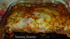 Lasanha ao molho bolonhesa e molho branco