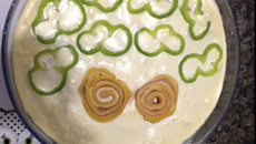 Rondelli de presunto e queijo ao molho branco