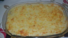 Escondidinho de frango com moranga e mandioca