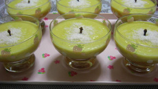 Curau com coco e caramelo