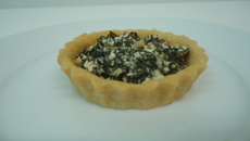 Mini quiche de escarola e Coalhada