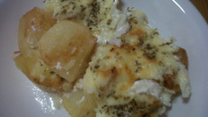 Batata corada e gratinada