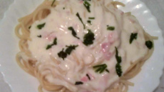 Molho branco com presunto