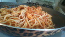 Macarrão com bacalhau rápido