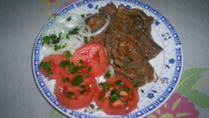 Fígado de boi Acebolado.