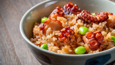 Risoto de polvo com arroz selvagem