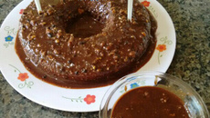 Cobertura de amendoim com chocolate para bolo