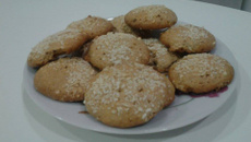 Biscoito de coco integral com açúcar mascavo e óleo de canola