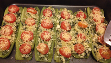 Abobrinha recheada com ricota