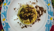 Bolo de maçã na caneca