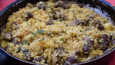 Coração de galinha com cuscuz da Karyne