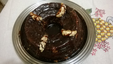 Bolo de Mexerica com Calda de Chocolate