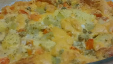 Massa para torta a base de sobras de macarrão