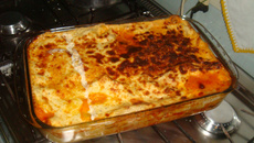 Lasanha de pintado ao molho branco