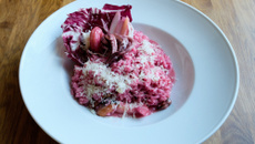 Risoto de vinho e quatro queijos