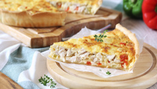 Quiche de frango com palmito