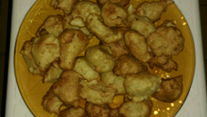 Bolinho de arroz com creme de cebola