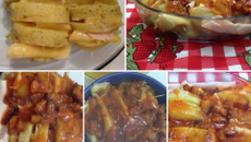 Batata recheada com bacon e peito de peru